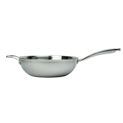 MasterPan Stainless Steel & Aluminum Wok with Lid, 12", 30cm