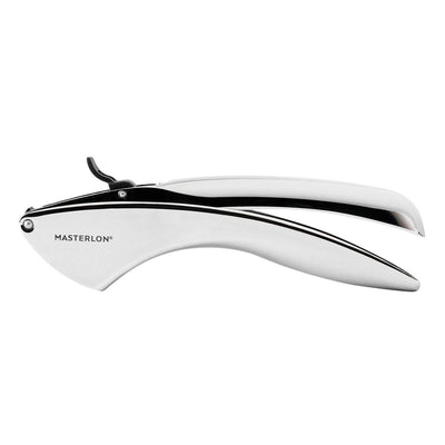 MasterLon Chrome Plated Garlic Press with Easy Flip Lever, 8", 20cm