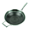 MasterPan Stainless Steel & Aluminum Wok with Lid, 12", 30cm