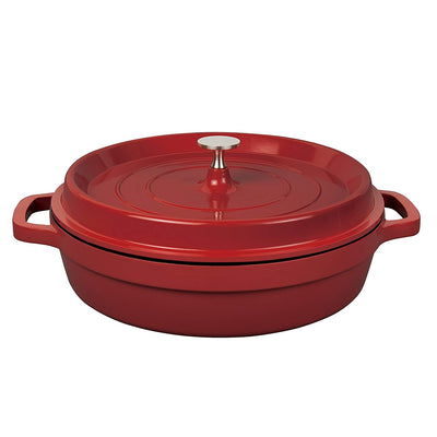 MasterPan 3.7L Non-Stick Cast Aluminum Dutch Casserole, 11", 28cm, Red