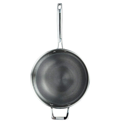 MasterPan Stainless Steel & Aluminum Wok with Lid, 12", 30cm