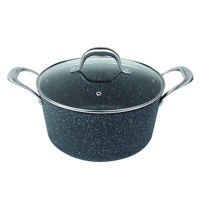 MasterPan 4.7L Granite Stone Non-Stick Casserole with Lid, 9.5", 23cm