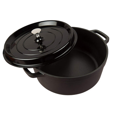 MasterPan 6.6L Non-Stick Cast Aluminum Dutch Oven, 11", 28cm, Black