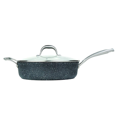 MasterPan Granite Stone Non-Stick Sauté Pan with Lid, 11"