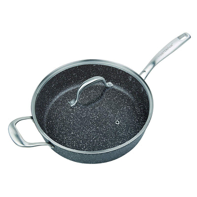 MasterPan Granite Stone Non-Stick Sauté Pan with Lid, 11"