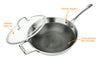 MasterPan Stainless Steel & Aluminum Wok with Lid, 12", 30cm