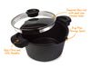 MasterPan Stock N’ Pasta Pot with Easy Pour Strainer and Glass Lid, 9", 23cm