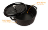 MasterPan 6.6L Non-Stick Cast Aluminum Dutch Oven, 11", 28cm, Black